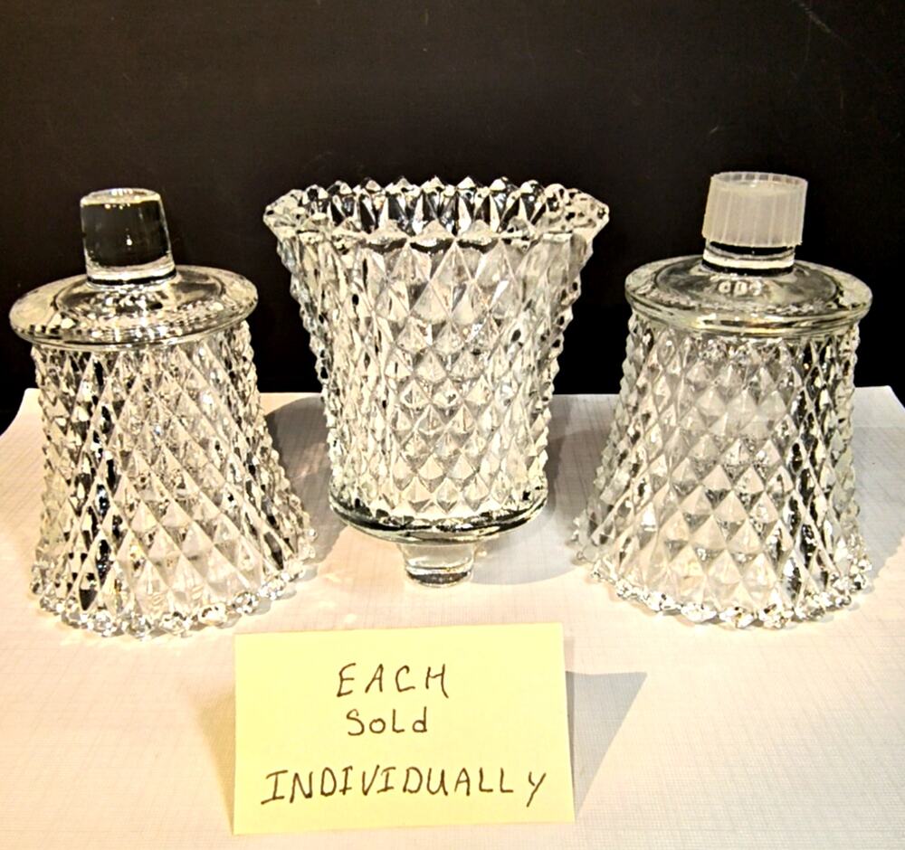 1699.  Clear Glass Peg Votive and Tea Light Candle Holder